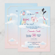 invitation pour une baby shower, c'est une fille