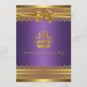 Invitation pour une baby shower Couronne dorée et