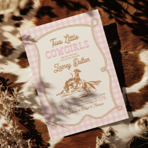 Invitation pour une Baby Shower de jumelles cowgir