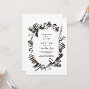 Invitation pour une Baby Shower de Noël Noir