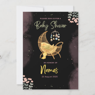 Invitation pour une Baby Shower Douce Rêve - #Crib