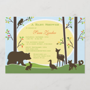 Invitation pour une baby shower en forêt