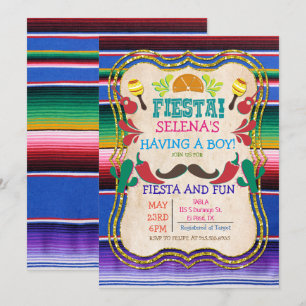Invitation pour une Baby Shower Fiesta Mexicaine