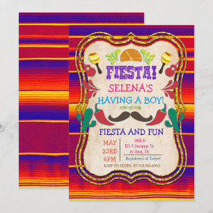 Invitation pour une Baby Shower Fiesta Mexicaine