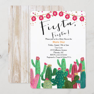 Invitation pour une Baby Shower Fiesta Mexicaine