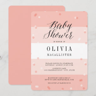 Invitation pour une Baby Shower Fille avec des ray