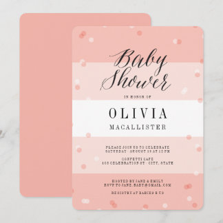 Invitation pour une Baby Shower Fille avec des ray