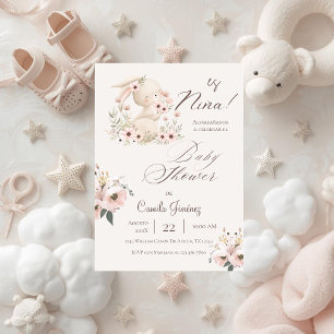 invitation pour une baby shower fille lapin