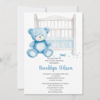 Invitation pour une Baby Shower Garçon Éléphant