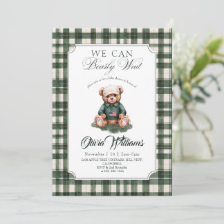 Invitation pour une baby shower garçon Ourson