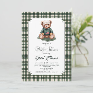 Invitation pour une Baby Shower Garçon Ourson Mign