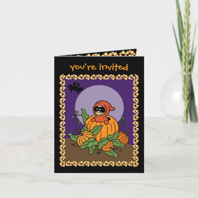 Invitation pour une baby shower Halloween (Devant)