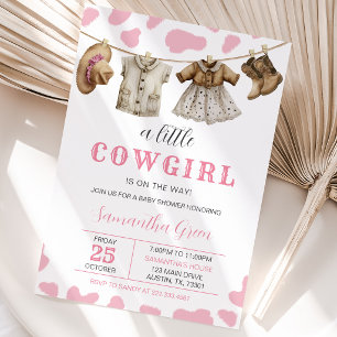 Invitation pour une Baby Shower Petite Cowgirl
