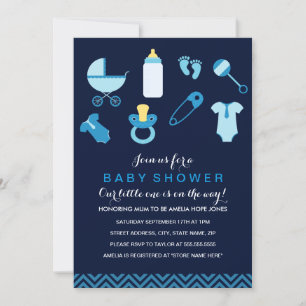 Invitation pour une Baby Shower pour un Petit Garç