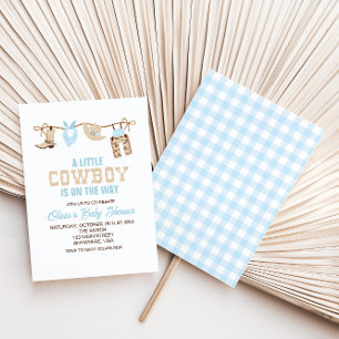 Invitation pour une baby shower sur le thème cowbo