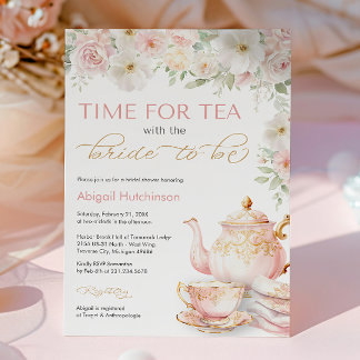 Invitation pour une Baby Shower sur le thème du th