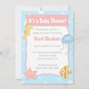Invitation pour une Baby Shower sur le thème Sous-