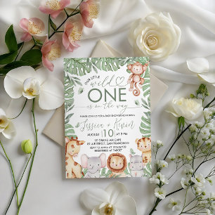 Invitation pour une Baby Shower Wild One Safari