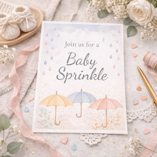 Invitation pour une baby sprinkle sous un paraplui