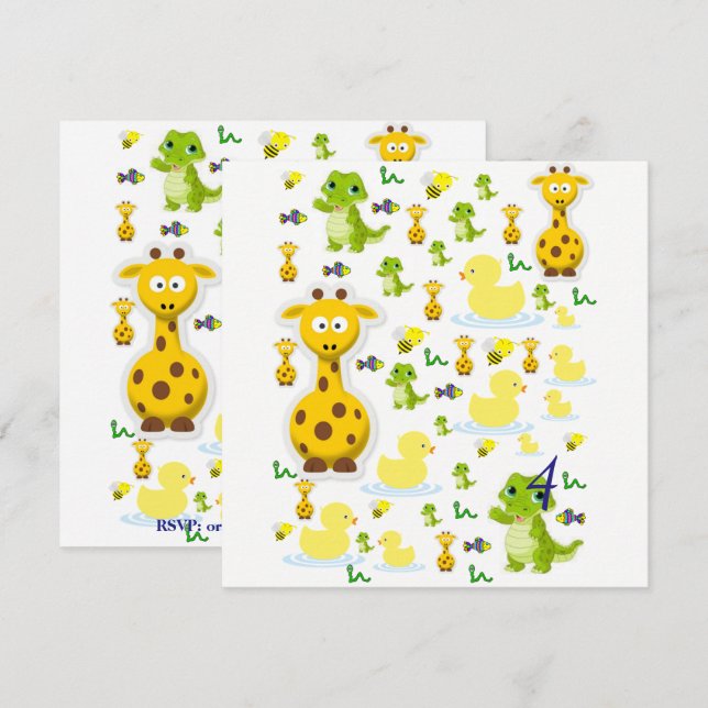 Invitation pour une carte d'anniversaire (Devant / Derrière)