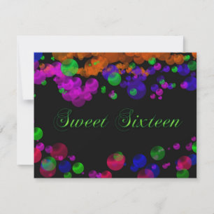 Invitation pour une douce Seize ans avec bulles de