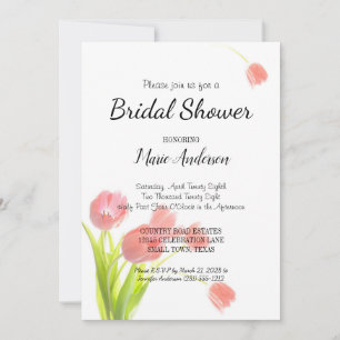 Invitation pour une Douche de Fleurs de Tulipes Ro