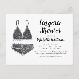 Invitation pour une douche de lingerie pour mariée