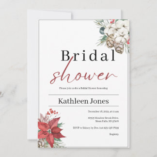 Invitation pour une douche de mariée d'hiver