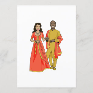 Invitation pour une femme indienne et un homme afr