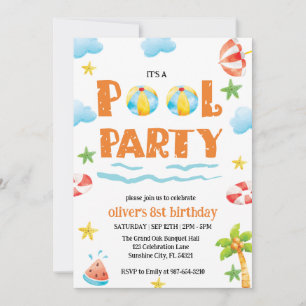 Invitation pour une fête à la piscine pour enfants