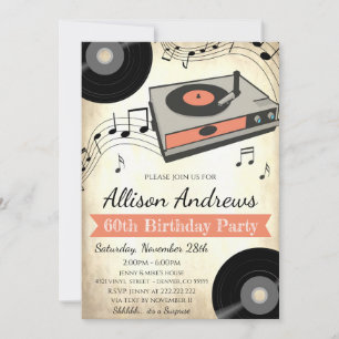 Invitation pour une fête autour des disques vinyle