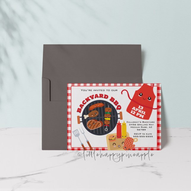 Invitation pour une fête BBQ dans le jardin (Créateur téléchargé)