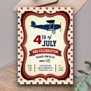 Invitation pour une fête BBQ du 4 juillet dans un