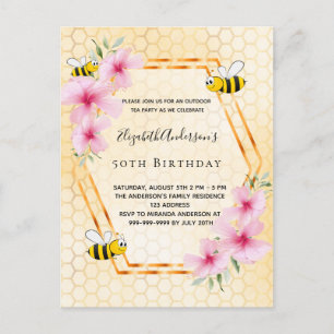Invitation pour une fête d'anniversaire à thé avec