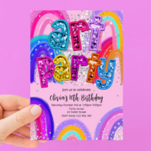 Invitation pour une fête d'anniversaire artistique