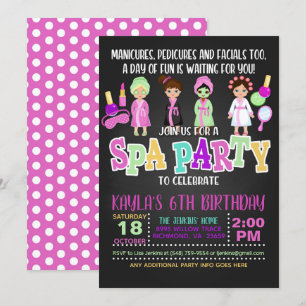 Invitation pour une fête d'anniversaire au spa - F