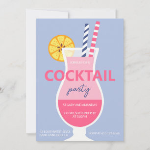 Invitation pour une fête d'anniversaire avec cockt