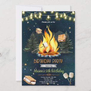 Invitation pour une fête d'anniversaire avec feu d