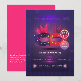 Invitation pour une fête d'anniversaire avec masqu