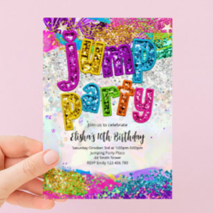 Invitation pour une fête d'anniversaire avec saut 