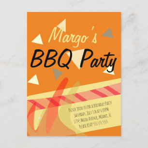 Invitation pour une fête d'anniversaire BBQ avec h