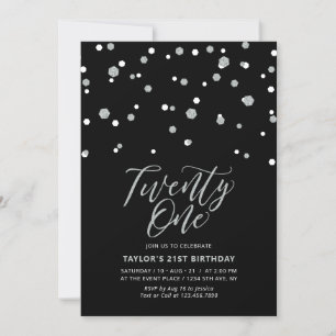 Invitation pour une fête d'anniversaire Black & Si