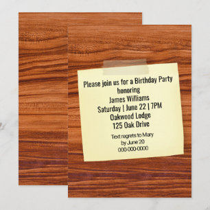 Invitation pour une fête d'anniversaire collée sur