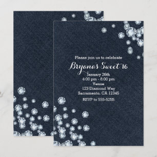 Invitation pour une fête d'anniversaire Dark Denim