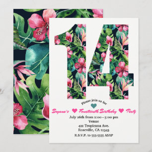 Invitation pour une fête d'anniversaire de 14 ans