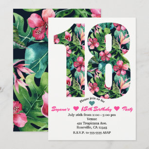 Invitation pour une fête d'anniversaire de 18 ans