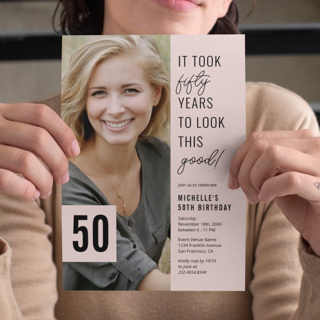 Invitation pour une fête d'anniversaire de 50 ans  (Créateur téléchargé)