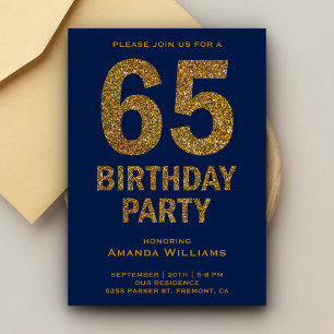 Invitation pour une fête d'anniversaire de 65 ans