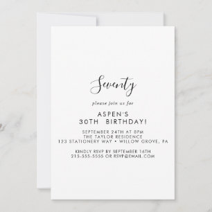 Invitation pour une fête d'anniversaire de 70 ans 