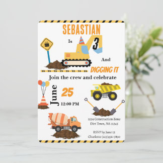 Invitation pour une fête d'anniversaire de camion